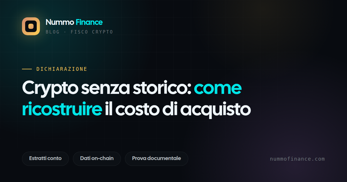 Come dichiarare le crypto se hai perso lo storico delle transazioni